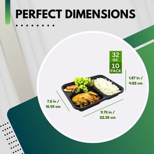 Recipientes de Plástico para Llevar Comida de Microondas con Tapas, 1, 2 y 3 Compartimentos, Desechables, para Preparación de Comidas, Lonchera para Llevar - Product Image 2