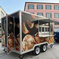 Food Truck Mobile Cuisine Entièrement Équipé de 350 cm Personnalisé, Chariot à Snacks Entièrement Équipé, Remorque Alimentaire pour Entreprise