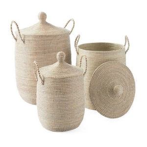 Panier en jonc de mer naturel tressé à la main durable pour le rangement du linge dans le salon, organisateur, vente en gros, export, haute qualité, en vrac - Product Image 1