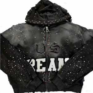 Sudadera con Capucha de Algodón 100% de Alta Calidad para Diseñadores de Ropa Urbana - Personalizable con Pedrería Termoadhesiva, Impresión, Bordado y Otras Manualidades - Product Image 1