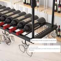 Comptoir de bar de luxe léger porte-bouteilles présentoir suspendu porte-tasses suspendu grand porte-verres porte-verres à vin étagère de rangement Chine