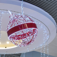 Décorations lumineuses de Noël de luxe, lumières LED en forme de boule 3D, grosses boules de Noël décorées pour le plafond