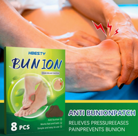 Patchs OEM en gros pour soulager l'hallux valgus et les pieds enflés avec traitement à base de plantes chinoises, 8 pièces/boîte