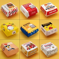 Cajas de Papel Biodegradables Ecológicas para Hamburguesas, Contenedores Desechables Compostables de Grado Alimenticio para Hamburguesas y Sándwiches para Llevar