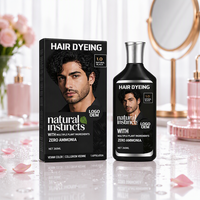 Vente en gros de teinture capillaire semi-permanente couleur gris foncé pour les cheveux des femmes et la barbe et la moustache des hommes, multicolore