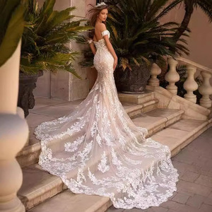 Fishtail Trailing <b>Outdoor</b> Light Wedding Dress Lace Slimming Bride Main Wedding Dress 2026 New Wedding Fairy Wedding Dress - Product Image 3