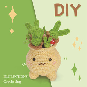 KIVA Noël Maternité Enfants Cadeau DIY Crochet Kit Tricoté À La Main Citrouille En Pot Poupée Fil <span class=keywords><strong>Boule</strong></span> Peluche Creative Cross-Border Hot - Product Image 1
