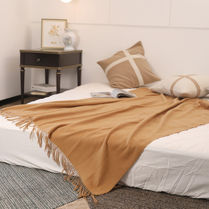 Tùy Chỉnh Len Quá Khổ Chăn Sang Trọng Mềm Dệt Giường Nhiệt Chunky Len Tinh Khiết Ném Màu Rắn - Product Image 4