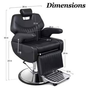 Silla de Peluquería Profesional al por Mayor, Bomba Hidráulica para Salón de Belleza, Sillas de Barbero Negras de Lujo Reclinables Clásicas Modernas para Hombres - Product Image 2