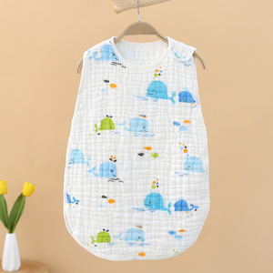 Sac de couchage en gaze pour bébé avec bouton latéral et bouton inférieur Couvertures portables - Product Image 6