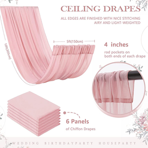 Rideaux de plafond de mariage blancs pour décorations événements et fêtes-Elegant Bright White Wedding Party Supplies - Product Image 2