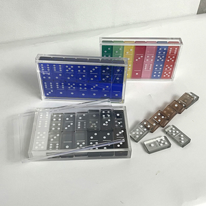 Jeu éducatif de luxe jeu de société <span class=keywords><strong>Domino</strong></span> personnalisé Logo impression acrylique dominos blocs Double Six dominos - Product Image 6