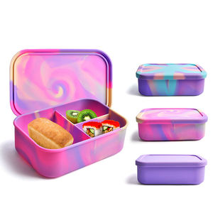 Vente en gros Boîte à bento personnalisée pour enfants Caja De Bento Para Ninos Fur <span class=keywords><strong>Kinder</strong></span> Kawaii Boîte à lunch bento en silicone sans Bpa pour enfants - Product Image 4