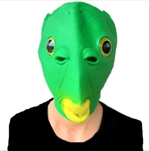 Halloween Green Fish <strong>Mask</strong> Funny Latex Animal Full Head Realistic <strong>Masks</strong> <strong>Fancy</strong> <strong>Dress</strong> for Carnival Costume Party Cosplay Prop - Product Image 5
