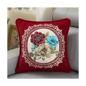 European Style Thickened Embroidery Jacquard 48x48cm 40x60cm Bedroom Bedding Decorative Single Pillow Covers Pillowcase For Sofa