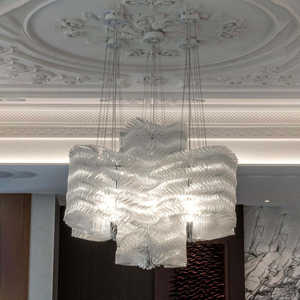 Candelabro de decoración de Arte de nuevo diseño, lámpara colgante de acrílico de cristal de estilo nórdico blanco para restaurante de Hotel en casa - Product Image 2