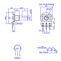 Potentiomètre rotatif 16 mm sur carte en fibre de verre B1K B5K B10K B50K B100K B1M, résistance linéaire pour contrôle audio et industriel