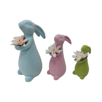 Figurines de lapin de Pâques modernes en céramique avec flocage - Origine CN/FUJ - Accessoires de décoration de table pour l'anniversaire et la maison