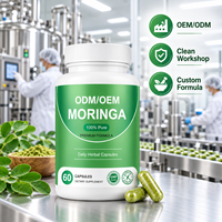 OEM ODM Kapsul Daun Moringa Bubuk Moringa Suplemen Diet Herbal Label Pribadi Produsen Kustom Pabrik Grosir Pabrik Manufaktur