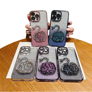 Funda de teléfono de lujo Glitter Swan Liquid Flowing Sand para <span class=keywords><strong>Apple</strong></span> para iPhone 15 Plus 14 13 12 Pro Max <span class=keywords><strong>11</strong></span>-Vidrio a prueba de golpes Nueva característica - Product Image 1