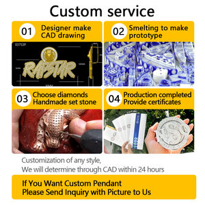 Liontin kartu kredit 925 perak Custom liontin Hiphop Moissanite kustom rantai nama pribadi untuk pria wanita liontin Iced Out - Product Image 4