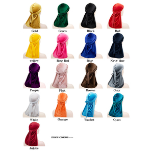 Vente en gros de duragesic de haute qualité logo personnalisé chapeau solide de créateur en velours durags pour hommes - Product Image 6