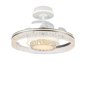 Lámpara LED clásica minimalista nórdica moderna con ventilador de techo, lámpara de araña remota Invisible para sala de estar, dormitorio, altura ajustable - Product Image 4