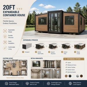 Casa Modular Prefabricada Expandible <span class=keywords><strong>de</strong></span> Doble Ala <span class=keywords><strong>de</strong></span> Alta Calidad <span class=keywords><strong>de</strong></span> 20 pies con Opción <span class=keywords><strong>de</strong></span> 40 pies para Alquiler <span class=keywords><strong>de</strong></span> Anexo/Jardín - Product Image 5