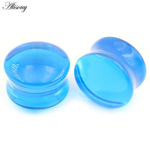 Alisouy 2 uds colorido amor corazón redondo vidrio tapones para los oídos túneles Guges Camilla expansor extensor pendientes Piercing joyería del cuerpo - Product Image 5