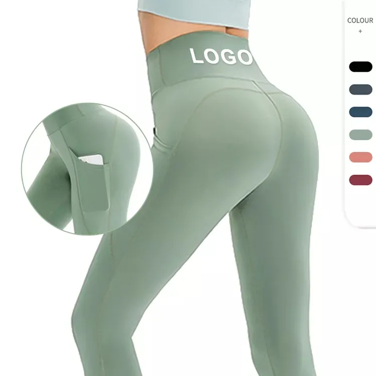 Fitness benutzer definierte Taschen Kompression Frauen recycelt Yoga Leggings