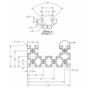 C chùm tuyến tính đường sắt 4080 Đen Anodized cho CNC tùy chỉnh nhôm đùn hồ sơ V khe cắm - Product Image 6