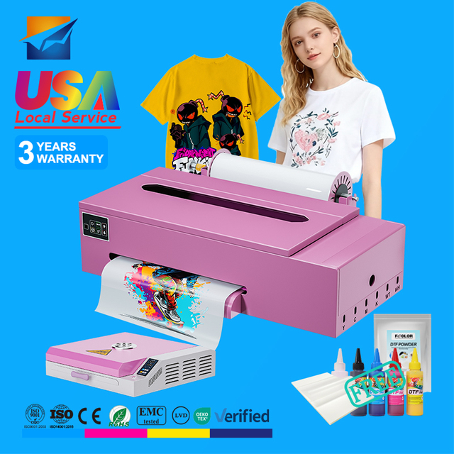 Single Head XP600 A3 Pink DTF Inkjet Printer 13Inch 33CM T-Shirt Printing Machine for Small Business Printing Shops