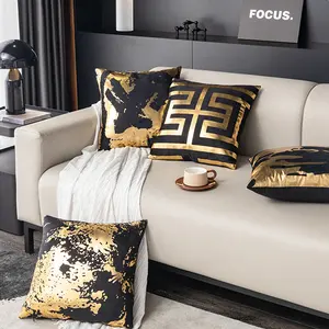 High Quality Custom Velvet Cushion Pillow Cover Throw Pillows For Living Room Sofa Nordic Style Hot Stamping Cushion Covers