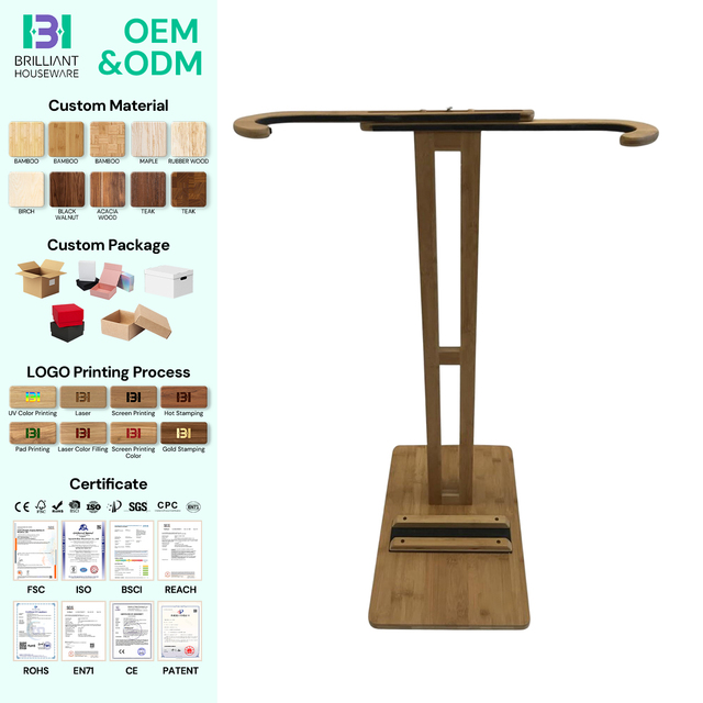 BH Premium Standing Rack Bamboo Surfboard Stand for Display Your Board