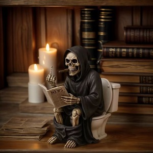 Figurine de la Mort (Grim Reaper) pour les toilettes - Moule en résine écologique du Dieu de la Mort avec doigt d'honneur pour décoration de bureau/cadeau - Product Image 6