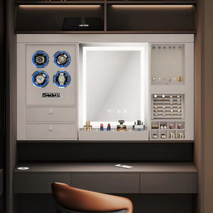 <span class=keywords><strong>Coiffeuse</strong></span> moderne intelligente miroir éclairé par LED <span class=keywords><strong>accessoires</strong></span> <span class=keywords><strong>de</strong></span> garde-robe intelligents pour chambre salle <span class=keywords><strong>de</strong></span> bain panneau <span class=keywords><strong>de</strong></span> bois <span class=keywords><strong>de</strong></span> stockage en métal - Product Image 1