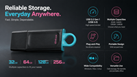   Clé USB DataTraveler Exodia 3.2, 32 Go, 64 Go, 128 Go, 256 Go, pour PC portable, stockage de données, transfert de fichiers
