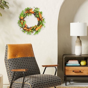 Couronne de tournesols artificiels en toile de jute, grande, rustique, de 4 pieds, avec graines, pour l'automne, style Wisteria <span class=keywords><strong>Basket</strong></span> Country Orange Memorial <span class=keywords><strong>Oasis</strong></span> - Product Image 5