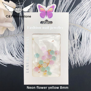 CY venta al por mayor 3D resina Nail Art Charms plástico <span class=keywords><strong>Rosa</strong></span> flor joyería cristal diamante manicura accesorios pegatinas calcomanías - Product Image 6