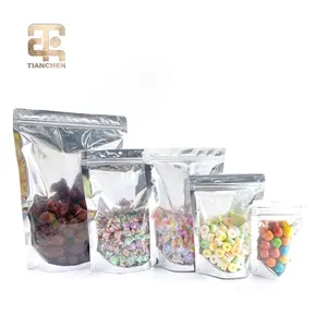Eco-Friendly Custom Plastic Snack Dry Fruit Chip Tea Seed Food Packaging Silver Foil Mylar Pouch Sachet Leaf Bag