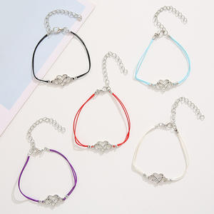 Vente chaude meilleurs amis amitié coeur Couple bracelet à breloques personnalité Simple Antique argent plaqué alliage de Zinc avec cartes - Product Image 1