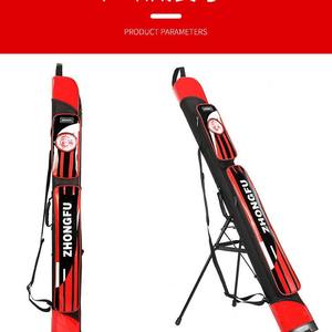 Bolsa de pesca Jefonhz, estuche impermeable de doble capa para cañas de pescar de 125 cm, para almacenamiento de pesca al aire libre, azul y rojo - Product Image 4