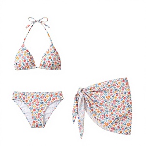Bikini Brasileño Personalizado, Traje de Baño de 3 Piezas para Mujer, Color Sólido con Encaje, Marca Privada, para Playa de Verano - Product Image 2