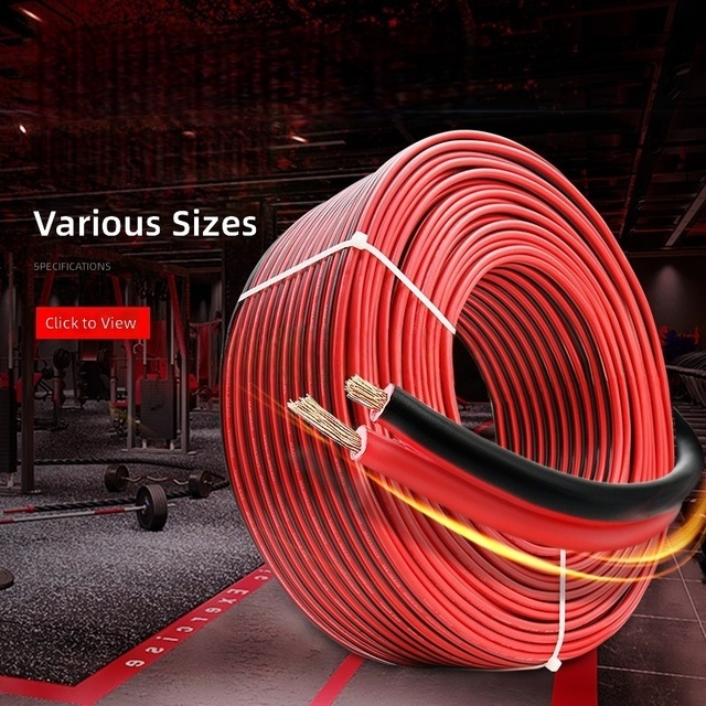 WholesaleRed and Black Speaker Cable 2 Core Audio Speaker Cable Wire Twin Flat Electric Cable CCA BC PVC red and black cable