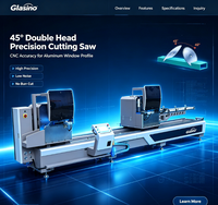 Perfil de Aluminio CNC 45 de Alta Precisión, Automático y Estable °   Sierra de Corte de Precisión de Doble Cabezal para Cortes Especiales (45° Interno) ° )