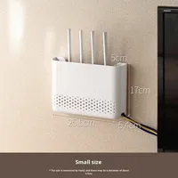 Boîte de rangement pour routeur sans fil LANZYLO ODM en plastique ABS rectangulaire, sans perçage, murale, moderne, simple, étagère pour salon, étagère WiFi