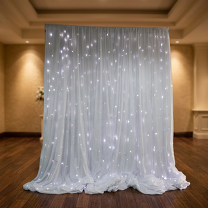 Custom Warm White Meteor <b>LED</b> <b>Star</b> Curtain Velvet for Indoor Live Show Background - Product Image 6