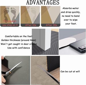 Modern Designer Diatom Mud <b>Bath</b> Mats Soft Comfy Mould Resistant Absorbing Non-Slip Toilet Floor Foot <b>Shower</b> Mat <b>Set</b> - Product Image 3