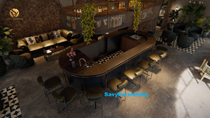 Concept d'aménagement intérieur de bar lounge rustique, ensemble de meubles de salon industriels pour une idée de design de lounge vintage et de mobilier pour speakeasy - Product Image 2