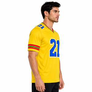 Wholesale Heat-Transfer Printed Custom Team Name American Football Jersey 100% Polyester Breathable Unisex Adult Plus Size - Product Image 4